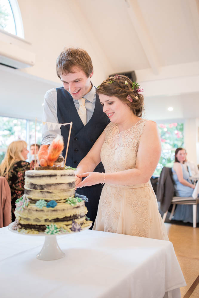 Bride and groom portraits at Glenfalloch Gardens