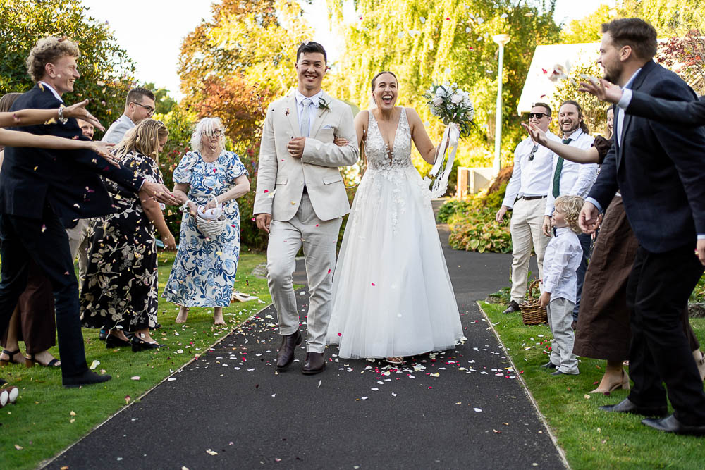 Glenfalloch Gardens Otago Harbour wedding photo